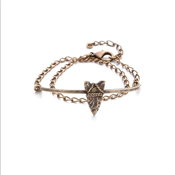 Adorable Brass Arrowhead Wrap Chain Cuff - Picture 2 of 7